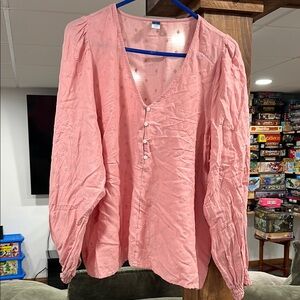 Old Navy Dusty Pink Textured Blouse